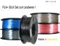 Mobile Preview: 5 er Set PLA+ Shiney Silk 1,75mm 3D Drucker Filament 5 x 1kg = 5kg  Black Pearl / Pyrit Gold /Silicium Silver / Diamond Blue / Turmalin Red