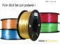Preview: 5 er Set PLA+ Shiney Silk 1,75mm 3D Drucker Filament 5 x 1kg = 5kg  Onyx Yellow / Topaz Blue / Citrin Orange / Royal Red / Aventomin Green