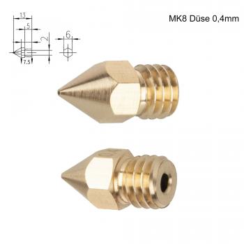 4x MK8 Nozzel 0.4mm for 1.75mm Filament