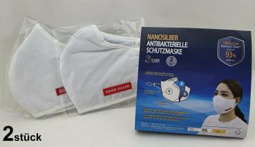 2X Washable nanosilver respirator mask mouth protection mask 3-layer + 1 x 5 liter disinfectant disinfectant hands and surfaces rapid disinfection hand disinfection