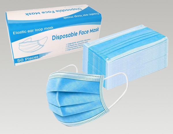 50x Mundschutz Maske Gesichtsmaske Filtermaske 3 Lagig Schutzmaske Atemschutz EINWEG
